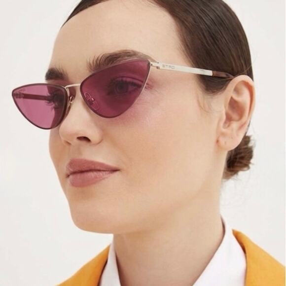 New! Etro ETRO0035/S 0000W9 Elegant Cat Eye Pink Sunglasses, Authentic main image 9